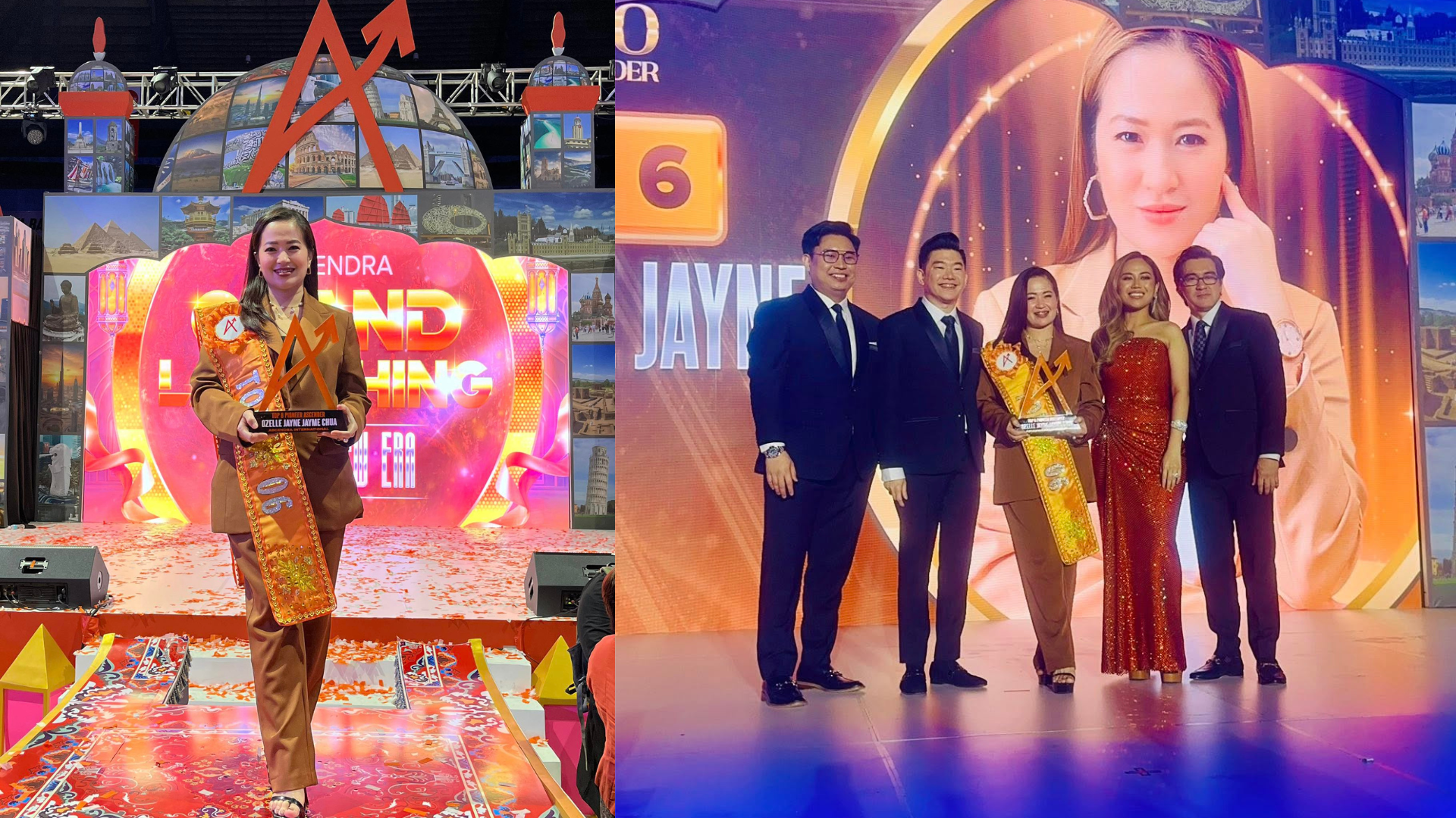 Visual timeline showing highlights of OJ Chua’s team event and milestone celebration