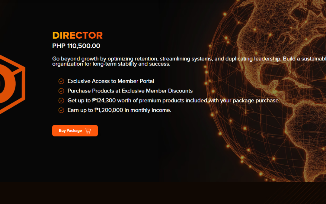Wide-format image showing a digital membership portal with package sections and product bundle visuals.