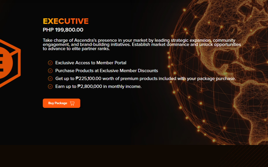 Wide-format image showing a digital membership portal with package sections and product bundle visuals.