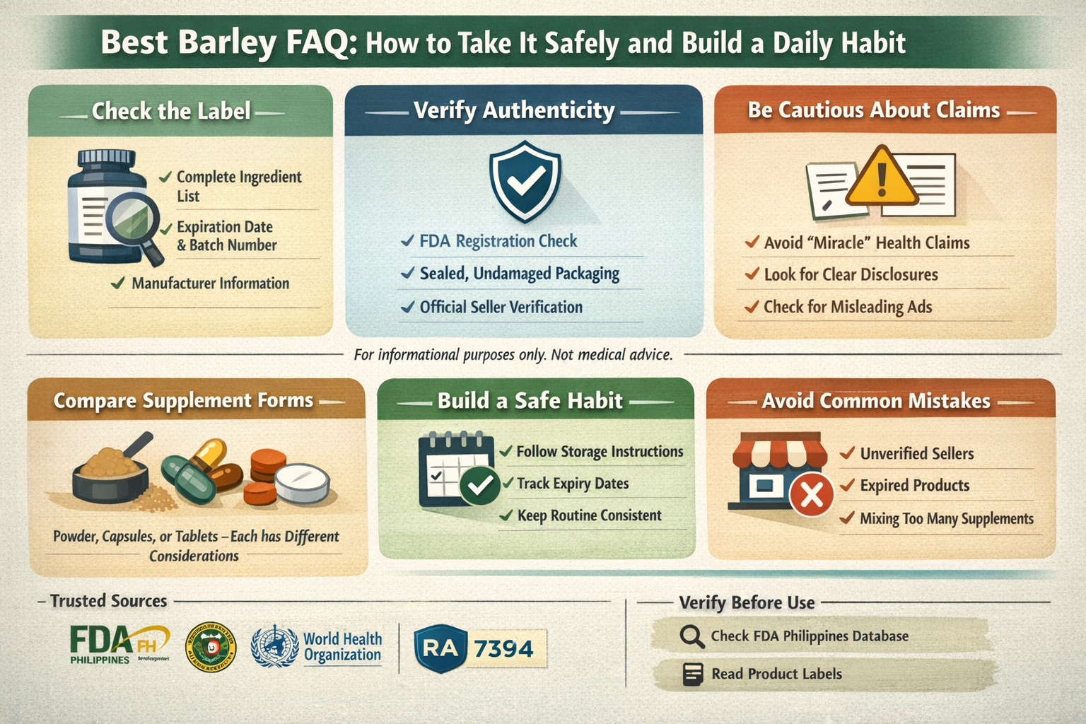Best Barley FAQ: Neutral Tips for Daily Product Use Landscape image showing Best Barley product verification and labeling tips for safe daily use.
