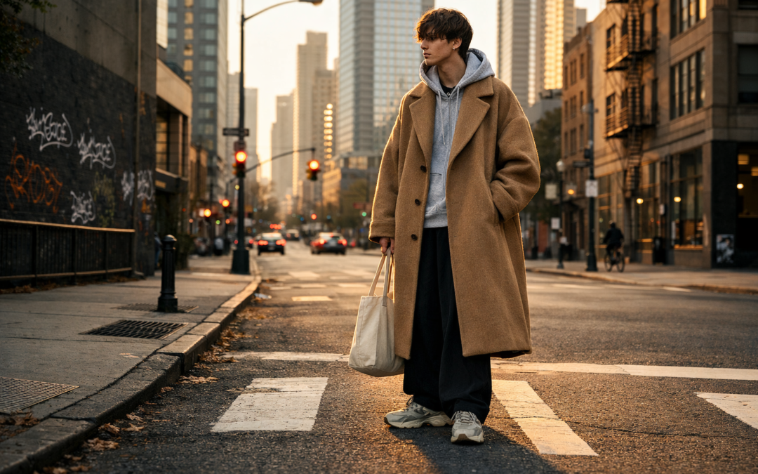Oversized Wool Coats in Urban Streetwear