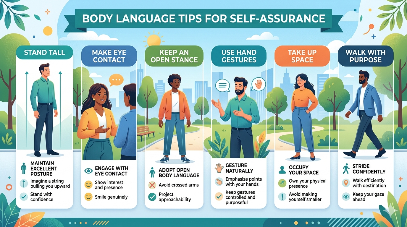 A person standing upright with relaxed posture and neutral facial expression in a simple indoor setting