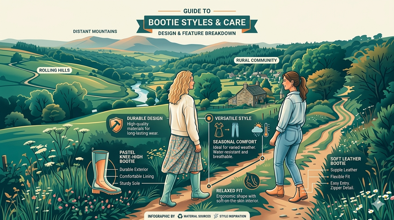 Visual comparison of knee-high boots and ankle booties showing height, material types, and structural differences