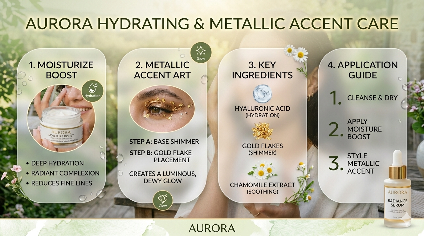 Infographic displaying cosmetic pigments and moisturizing formulation elements associated with eye-area cosmetics.