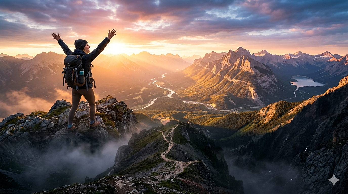 Individual standing between contrasting light and shadow representing uncertainty and confidence