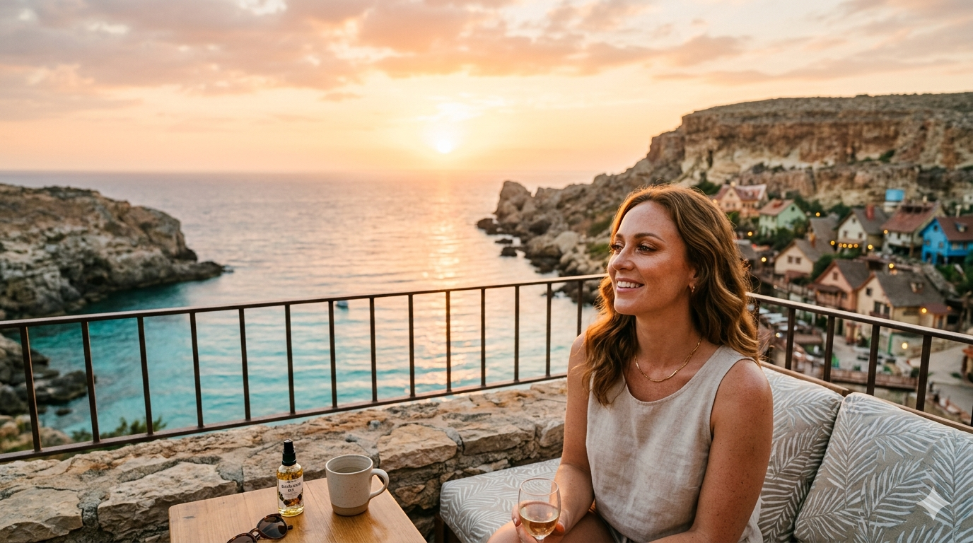 Close-up view of eyelid makeup in warm tones with visible eyelashes under soft natural lighting.