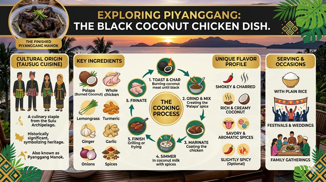 Illustrated breakdown of Piyanggang ingredients and preparation elements